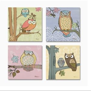 Pastel Owls set poster prints 🦉